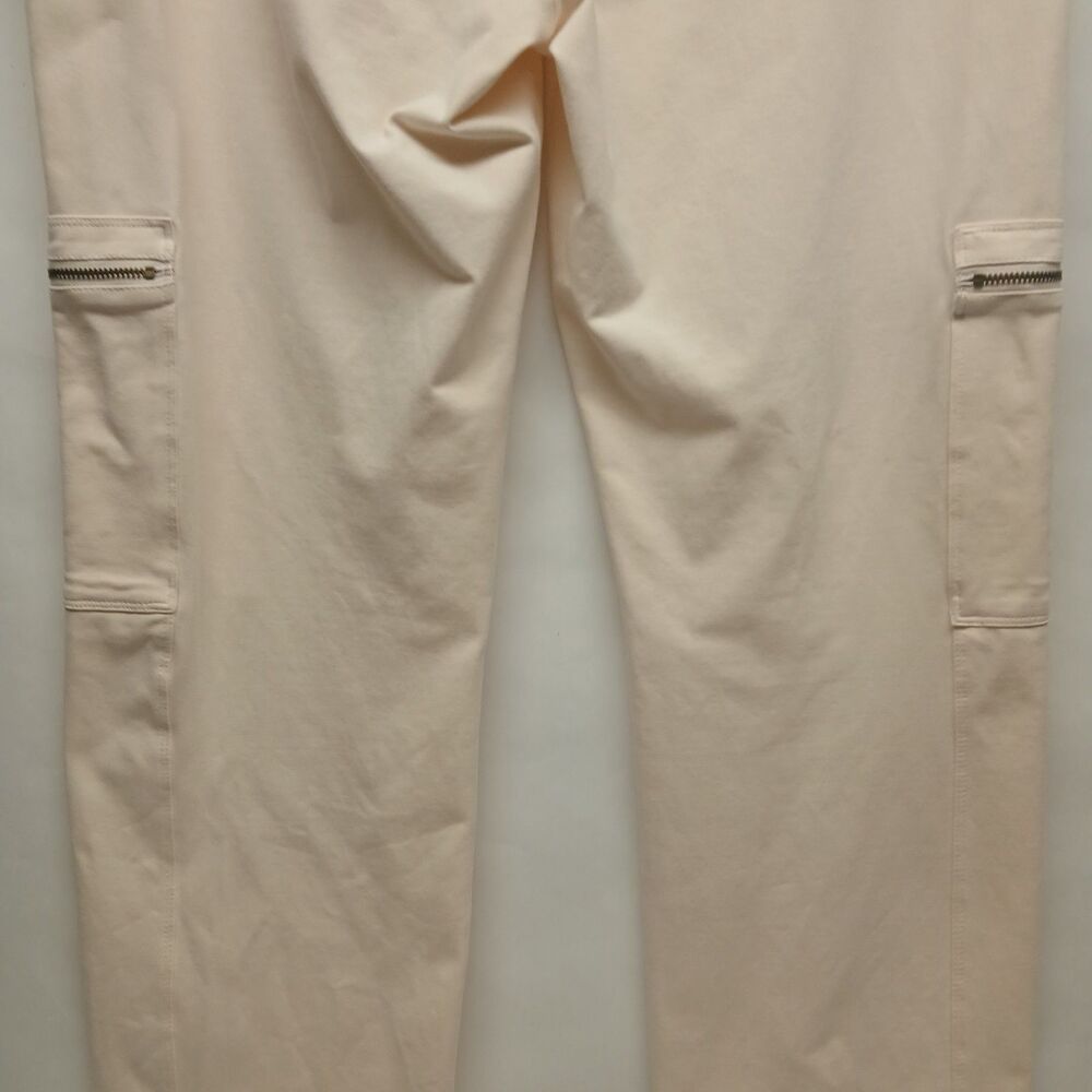 SUSAN GRAVER Weekend Cargo Pants Women's Cream/Off White Pull-On Stretch Medium - Picture 7 of 10